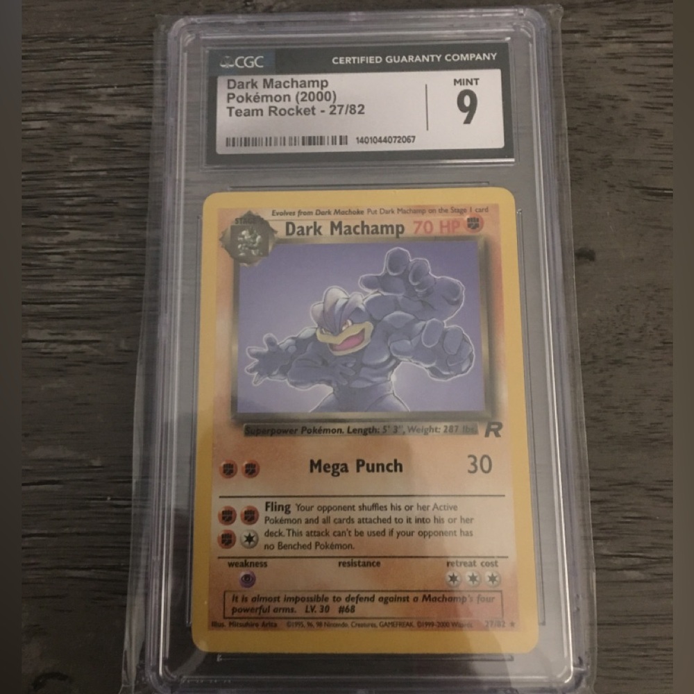 Dark Machamp 2000 Team Rocket Graded Card - CGC 9